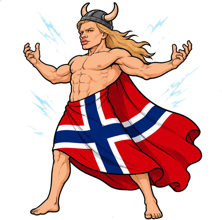 $HAALAND — the Norse Viking striker in a power stance